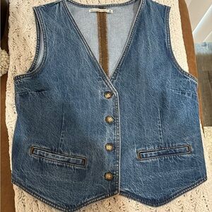 Abercrombie & Fitch Blue Denim Vest